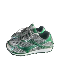 Bottega Veneta Orbit Sneakers in Optic White, Silver, and Parakeet