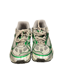 Bottega Veneta Orbit Sneakers in Optic White, Silver, and Parakeet