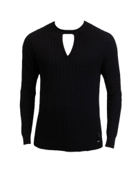 Fendi Rib Knit Virgin Wool Sweater with Cut-out