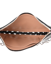 Alaïa Le Demi-Lune Leather Shoulder Bag with Studded Chain Strap