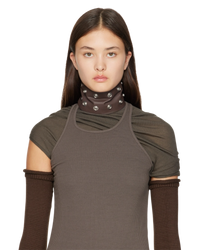 Rick Owens FW23 Luxor Leather Snap Collar in Brown