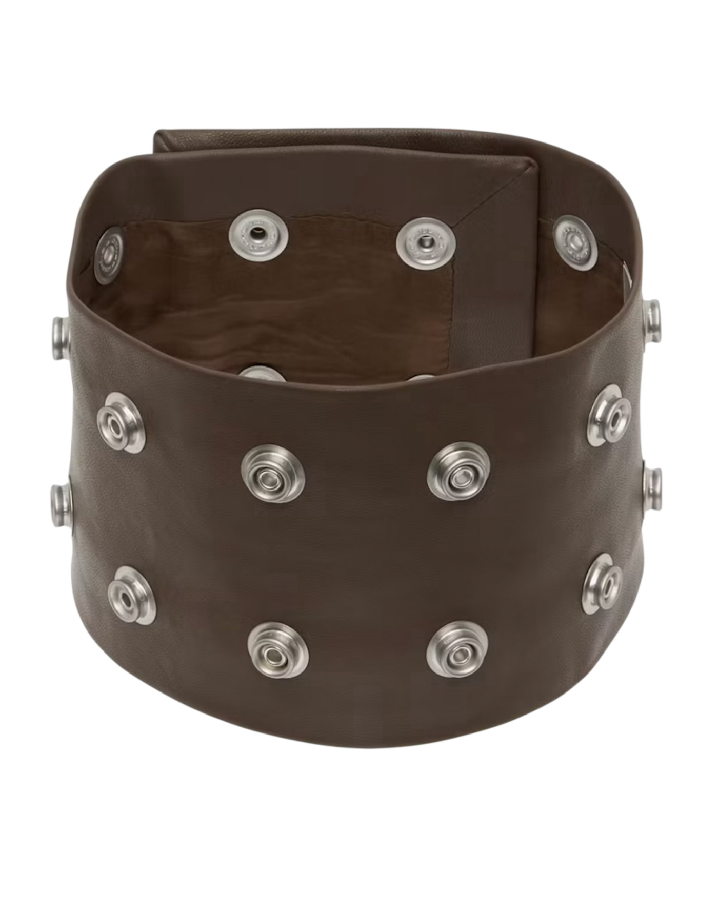 Rick Owens FW23 Luxor Leather Snap Collar in Brown
