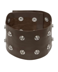 Rick Owens FW23 Luxor Leather Snap Collar in Brown