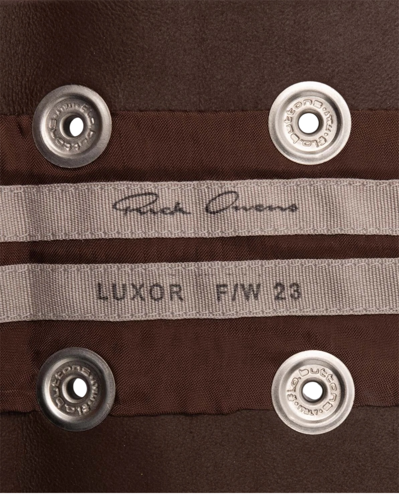 Rick Owens FW23 Luxor Leather Snap Collar in Brown