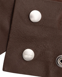 Rick Owens FW23 Luxor Leather Snap Collar in Brown
