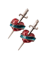 Jean Paul Gauilter Heart and Sword Earrings