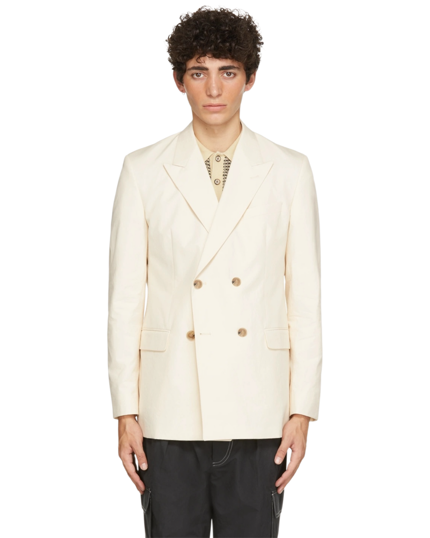 Nanushka Off-White Poplin Malvin Blazer