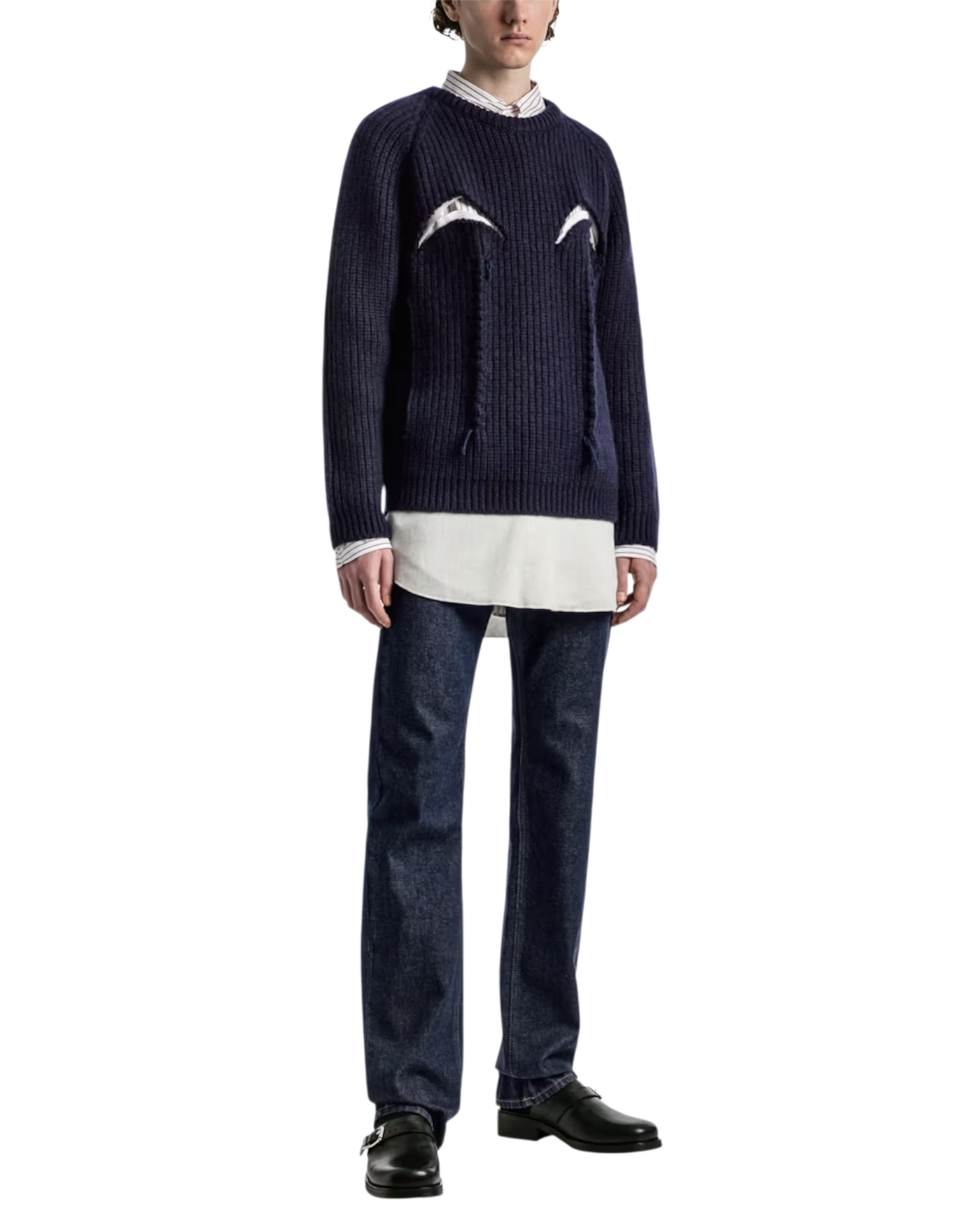 Maison Margiela Navy Layered Three-Piece Sweater