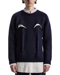 Maison Margiela Navy Layered Three-Piece Sweater