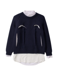 Maison Margiela Navy Layered Three-Piece Sweater