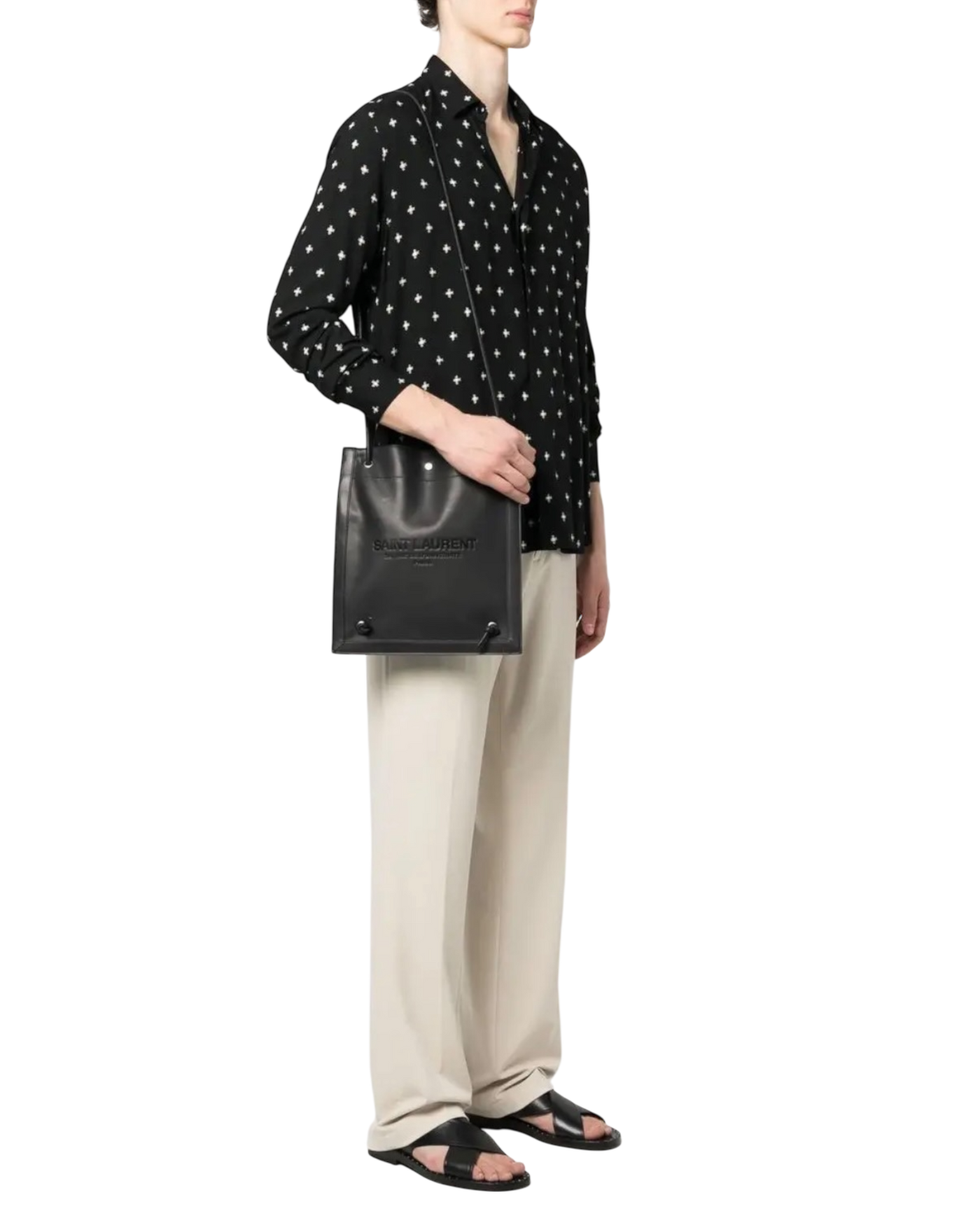 Saint Laurent Universite Flat Crossbody Bag in Vegetable Tanned Leather