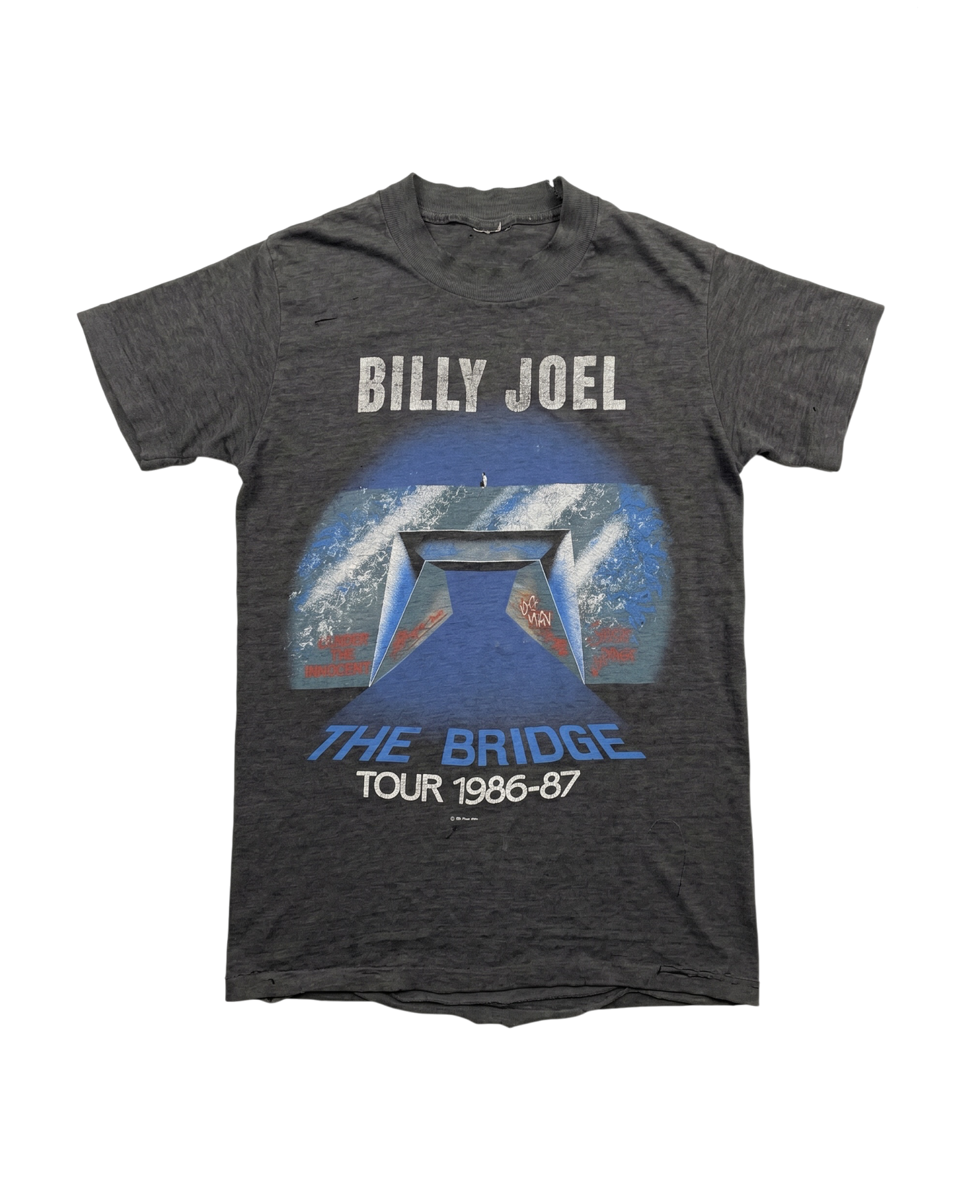 Vintage Billy Joel The Bridge Tour 1986 1987 T-Shirt - Black, XS