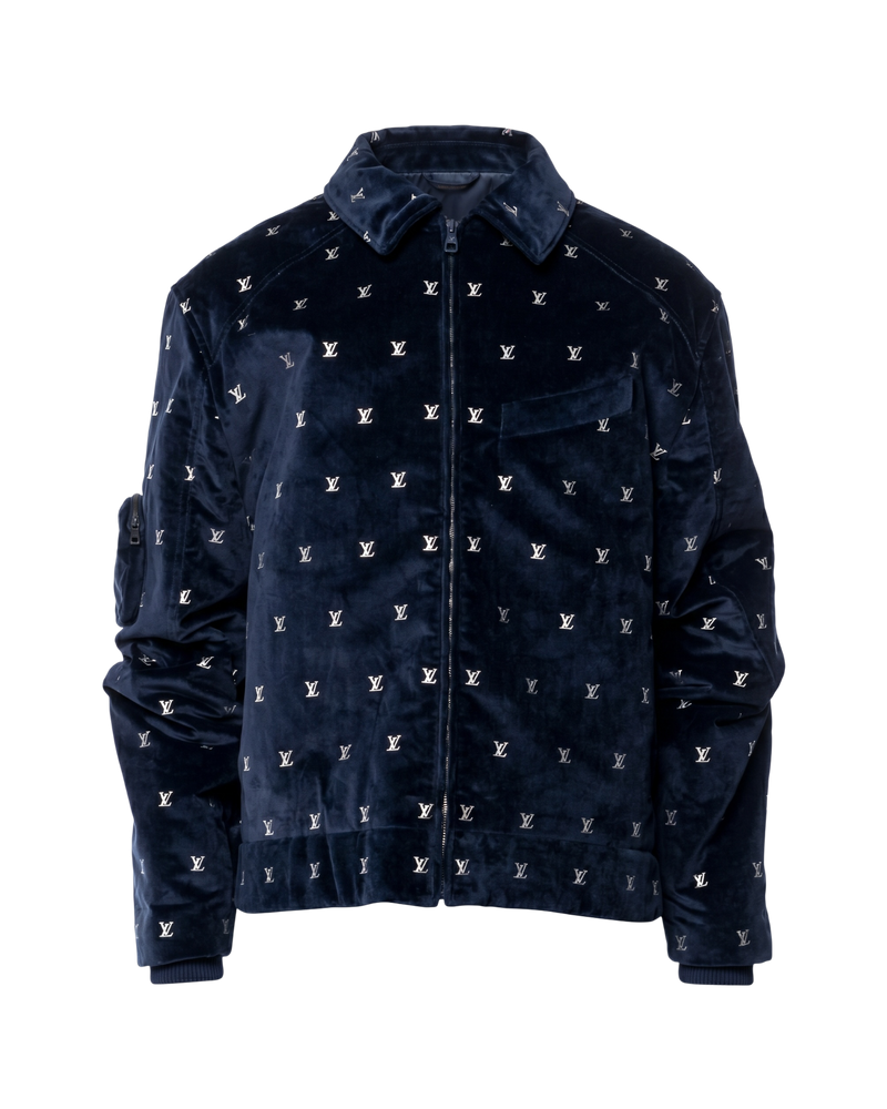Louis Vuitton SS23 Monogram Velvet Jet Pocket Blouson — Navy, Size 48