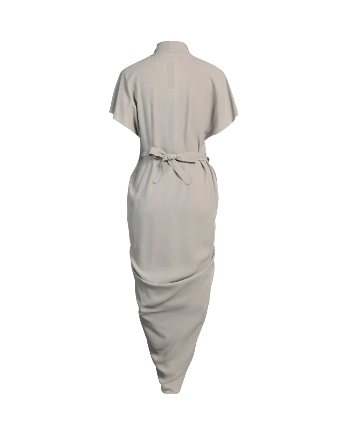 Rick Owens Lido Gathered Wrap-Effect Crepe Midi Dress — Grey, Size IT 40 / US 4