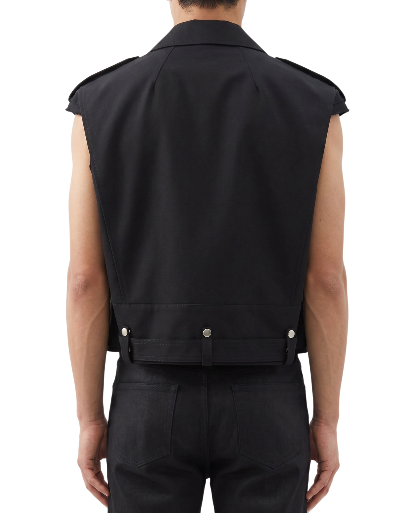 Rick Owens Cropped Jumbo Bauhaus Stooges Vest — Black