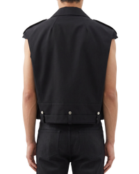 Rick Owens Cropped Jumbo Bauhaus Stooges Vest — Black