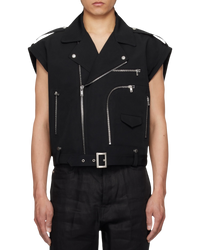 Rick Owens Cropped Jumbo Bauhaus Stooges Vest — Black