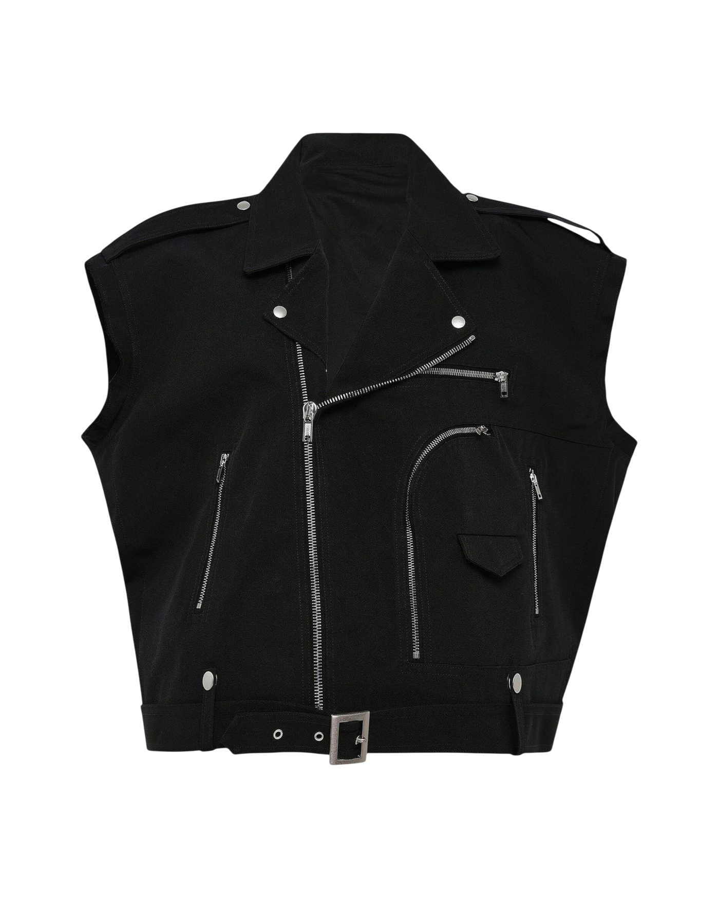 Rick Owens Cropped Jumbo Bauhaus Stooges Vest — Black