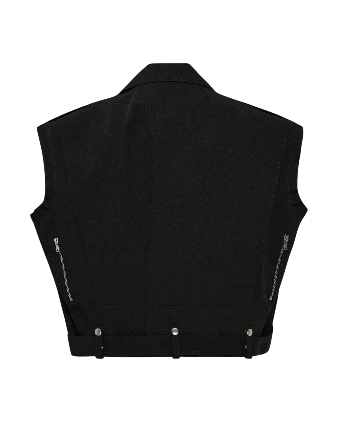 Rick Owens Cropped Jumbo Bauhaus Stooges Vest — Black