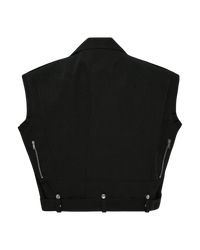 Rick Owens Cropped Jumbo Bauhaus Stooges Vest — Black