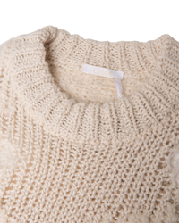 Chloé Iconic Cashmere-Wool Blend Milk Distressed Sweater