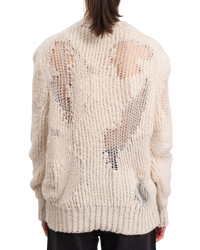 Chloé Iconic Cashmere-Wool Blend Milk Distressed Sweater