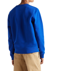 Loewe Anagram Embroidered Cotton Sweatshirt — Blue, XL