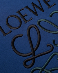 Loewe Anagram Embroidered Cotton Sweatshirt — Blue, XL