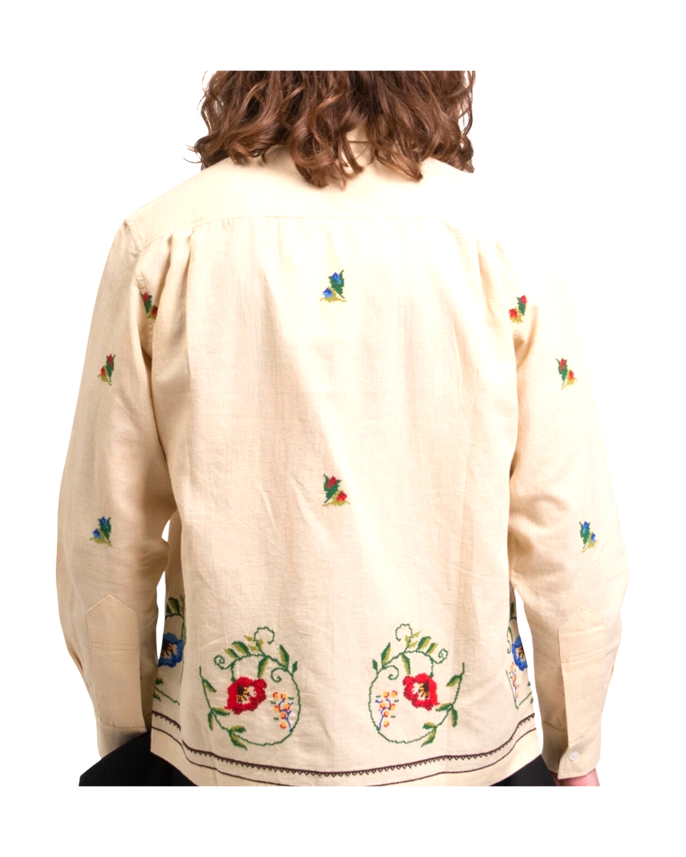 Bode Off-White Embroidered Morning Glory Shirt
