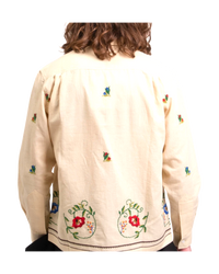 Bode Off-White Embroidered Morning Glory Shirt