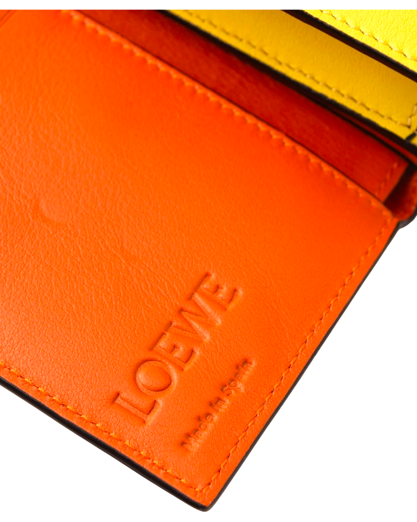 Loewe Cocktail Trifold Wallet in Lemon/Tan