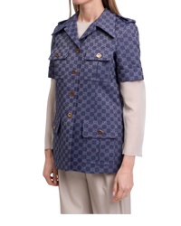Gucci Interlocking GG Canvas Dress Jacket in Blue