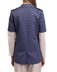 Gucci Interlocking GG Canvas Dress Jacket in Blue
