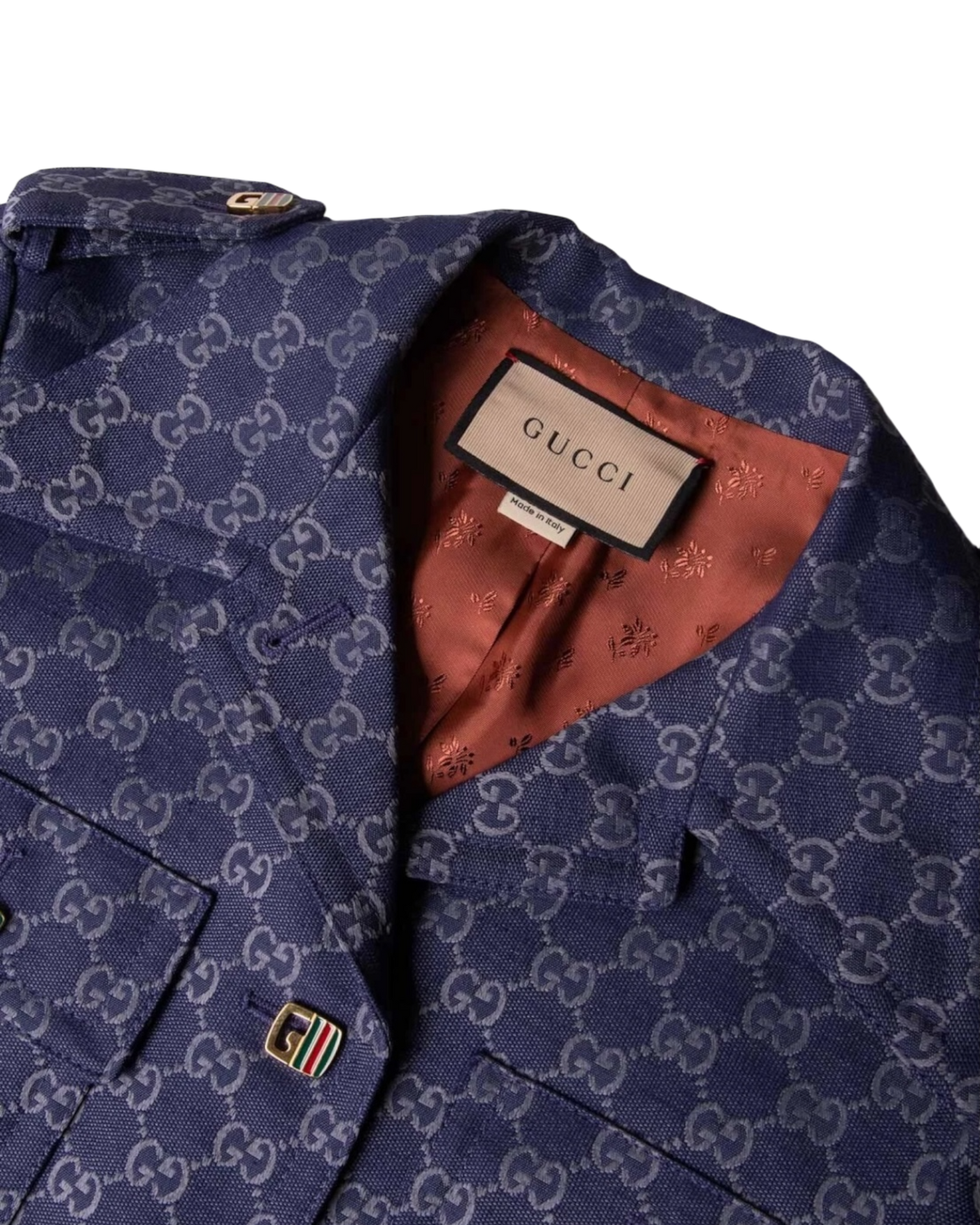 Gucci Interlocking GG Canvas Dress Jacket in Blue
