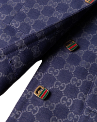 Gucci Interlocking GG Canvas Dress Jacket in Blue