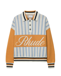 Rhude Amber Knit Rugby Polo Shirt