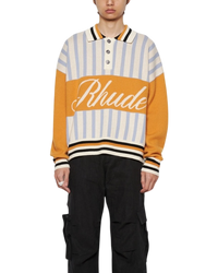 Rhude Amber Knit Rugby Polo Shirt