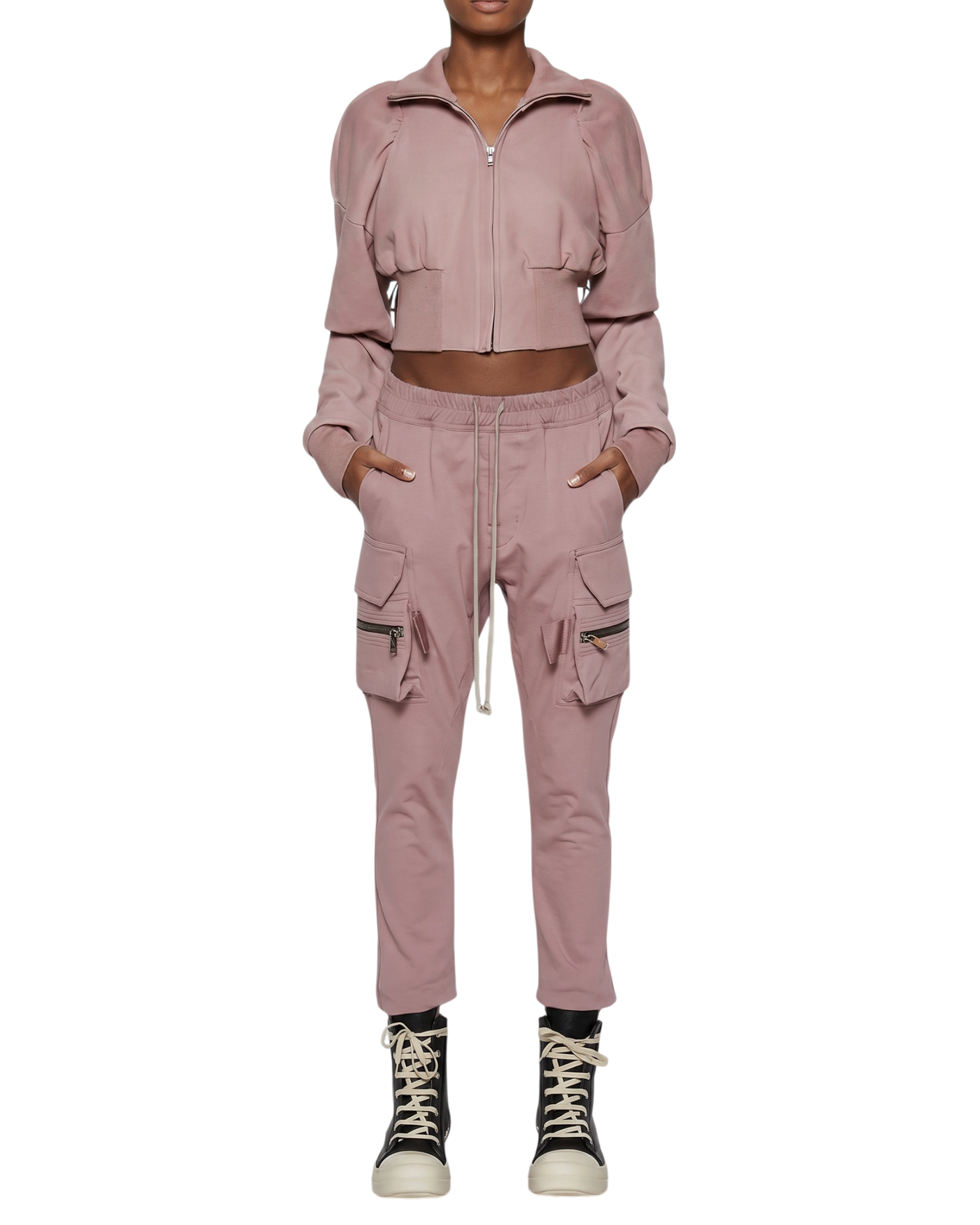 Rick Owens Mastodon Cargos — Dusty Pink, Size IT38