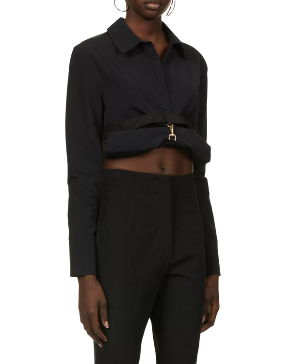 Jacquemus La Chemise Terra Cropped Rolled Shirt
