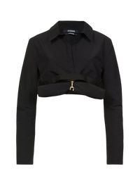 Jacquemus La Chemisa Terra Cropped Rolled Shirt