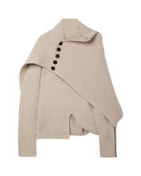 Peter Do FW21 Beige Convertible Cape Sweater