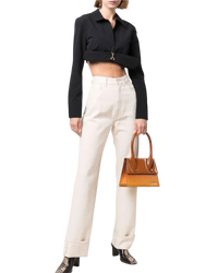 Jacquemus La Chemisa Terra Cropped Rolled Shirt