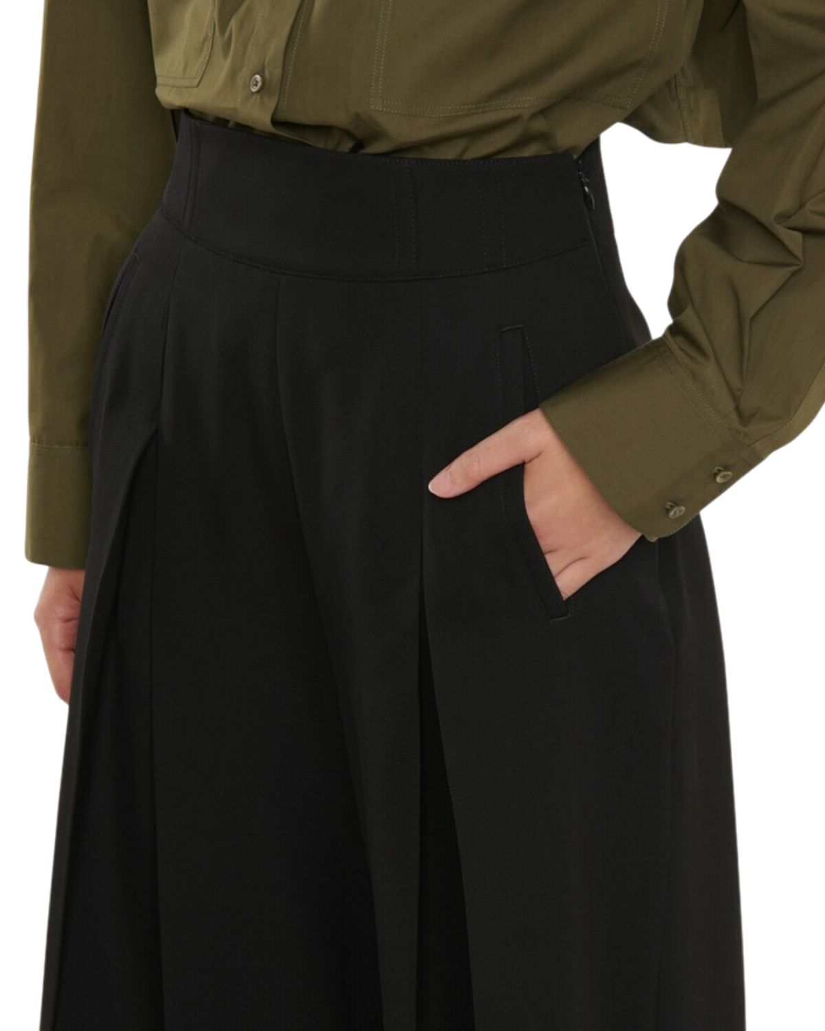 Alaïa Wide-leg Grain De Poudre Trousers — Black, S [US4/FR6]
