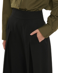 Alaïa Wide-leg Grain De Poudre Trousers — Black, S [US4/FR6]