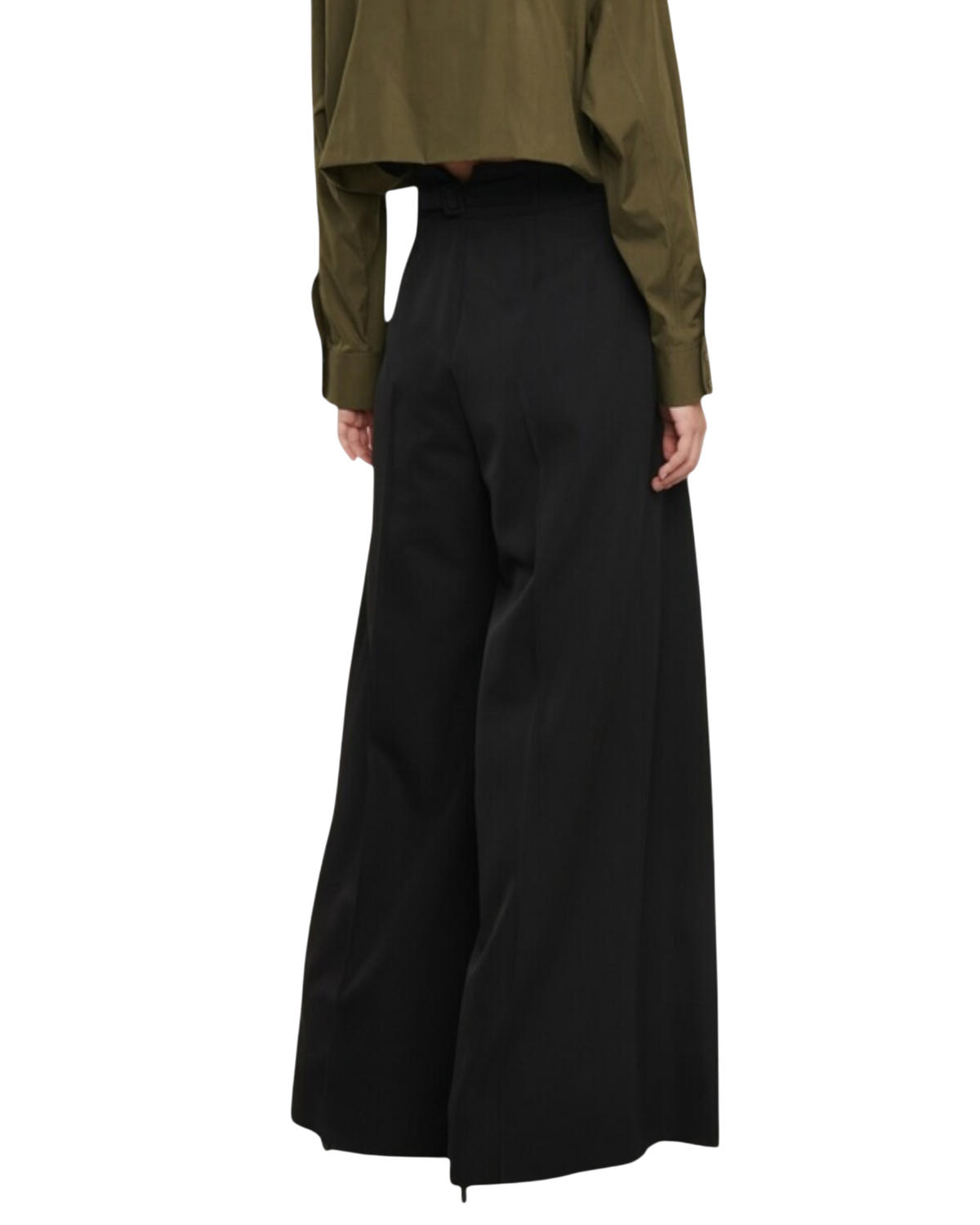 Alaïa Wide-leg Grain De Poudre Trousers — Black, S [US4/FR6]