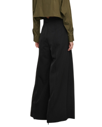 Alaïa Wide-leg Grain De Poudre Trousers — Black, S [US4/FR6]
