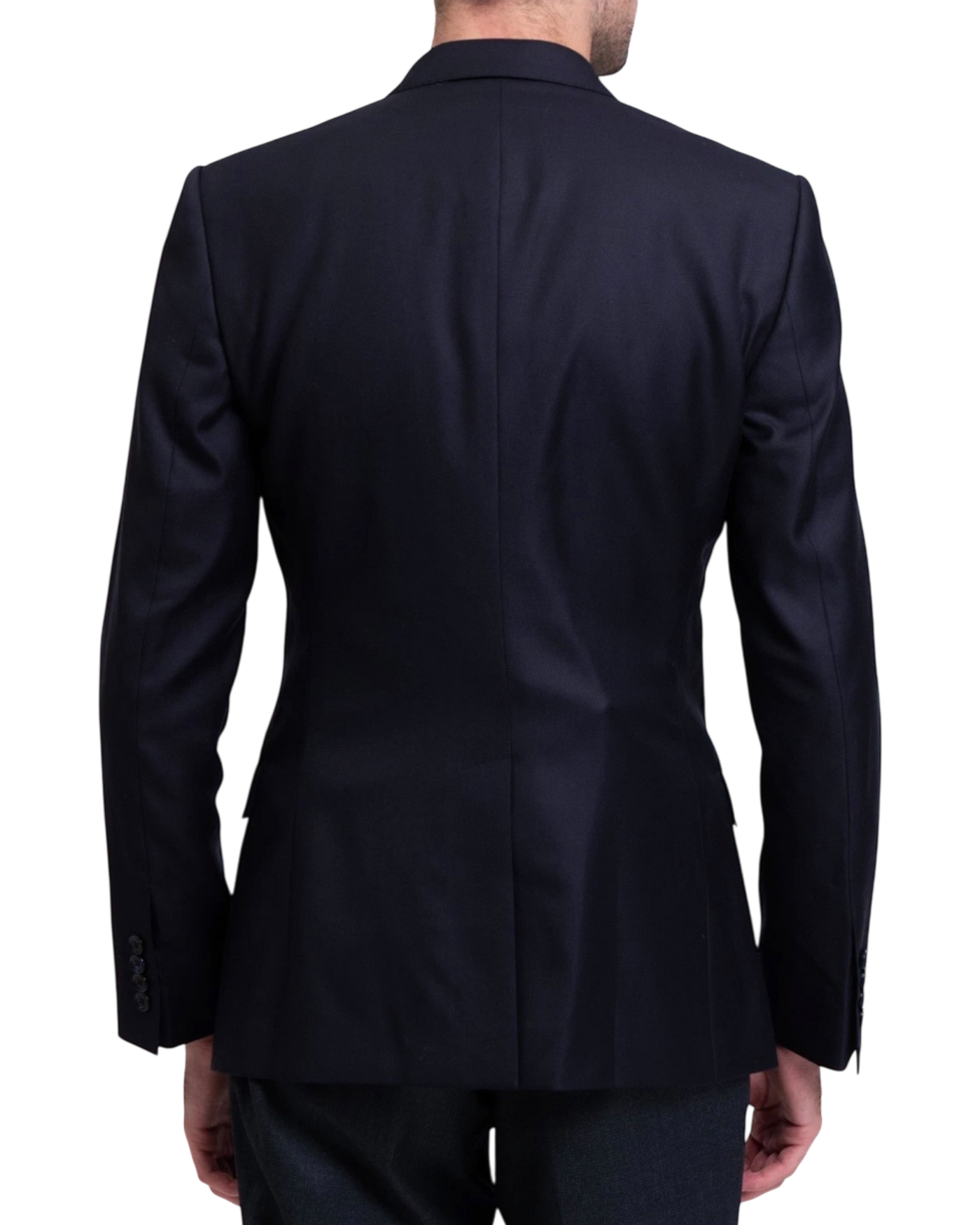 Dolce & Gabbana Martini Wool-Silk Double-Breasted Blazer in Navy