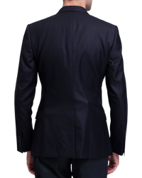 Dolce & Gabbana Martini Wool-Silk Double-Breasted Blazer in Navy