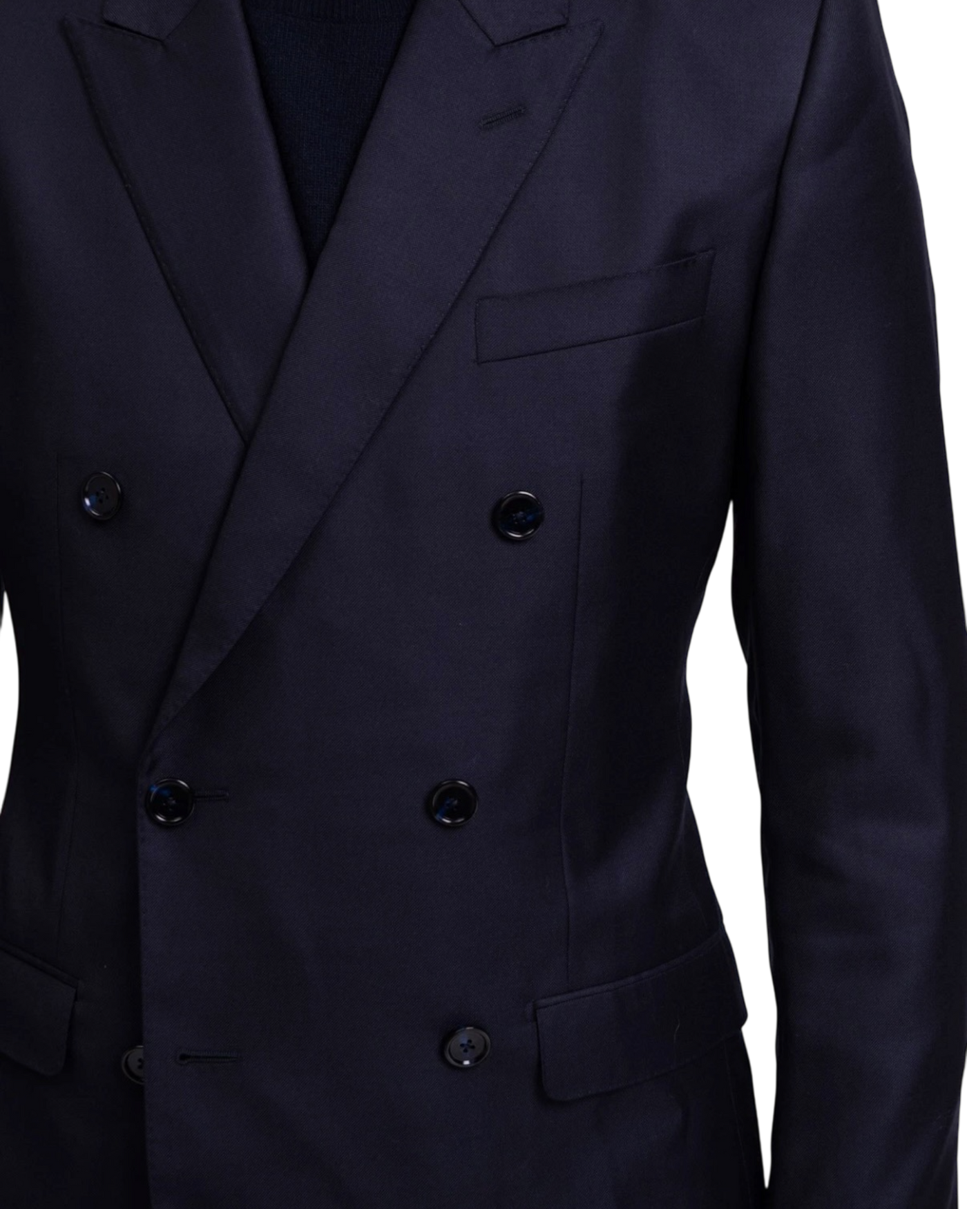 Dolce & Gabbana Martini Wool-Silk Double-Breasted Blazer in Navy