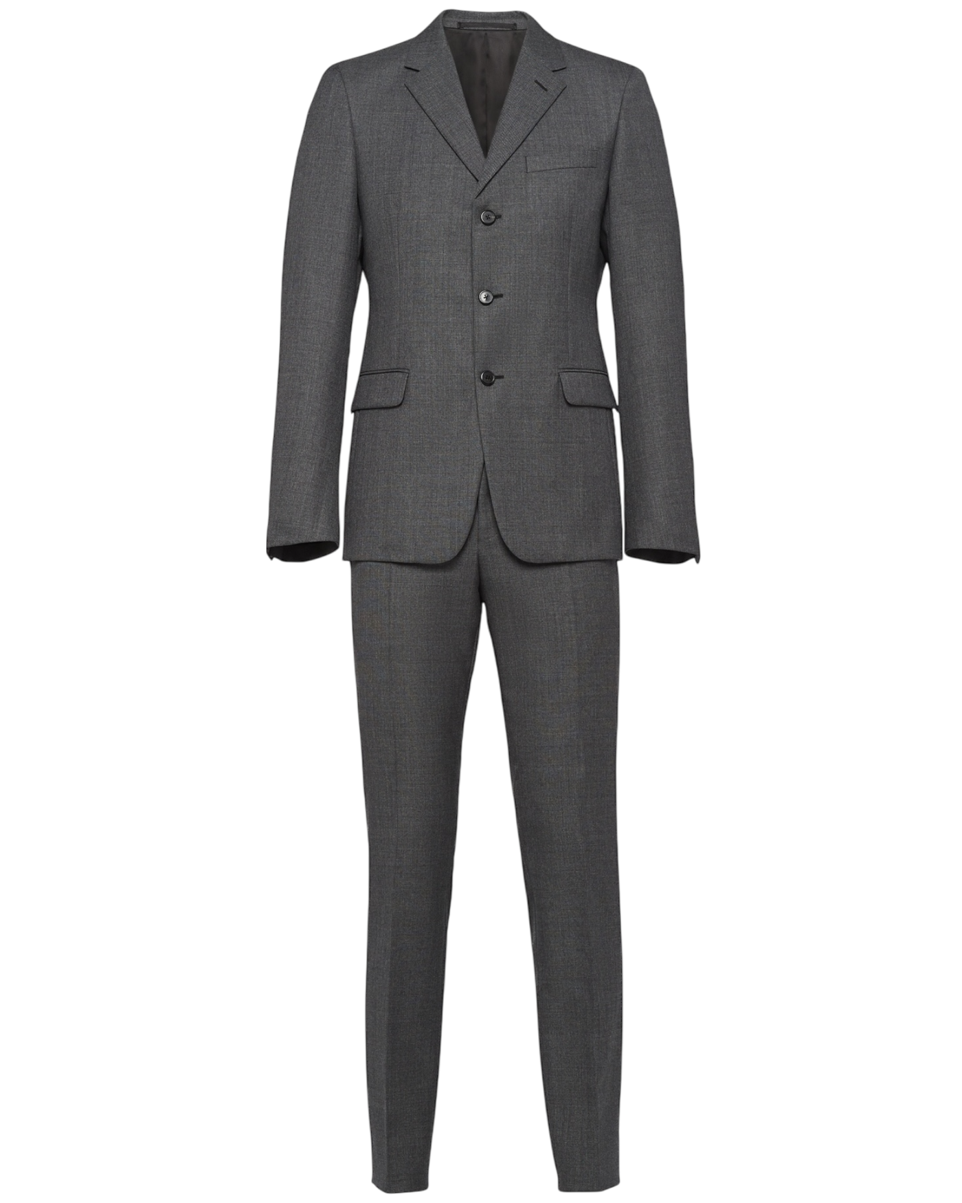 Prada Single Breast 3-Button Wool Suit in Anthracite